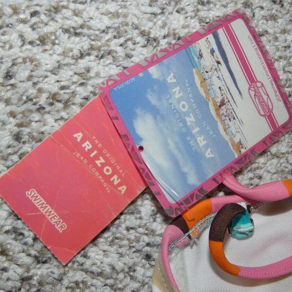 Colorful Bandeau Bikini Top Bathing suit Swimwear Arizona Removable Pads Size S - Picture 7 of 7